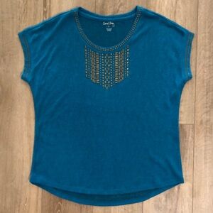 CORAL BAY Teal Super Soft Top with Accents